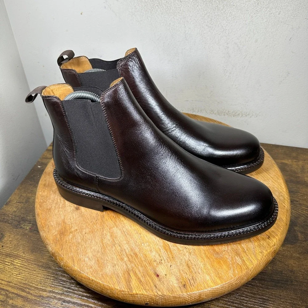 Beckett Simonon Bolton Chelsea Boots Dark Brown Leather Mens 9.5 Blake Stitch